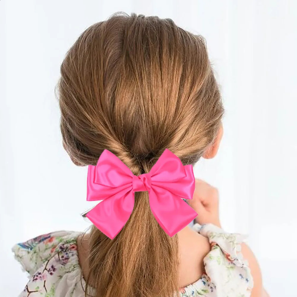 Free delivery of 30 sets of womens fashionable hair clips womens bows satin large elegant bows 241205