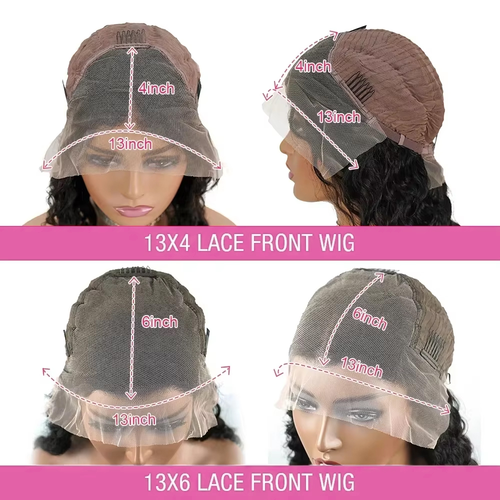 Loose Deep Wave 13X4 Frontal Brazilian Human Hair 30 32 Inch Transparent Water Curly Wigs 13X6 Lace Front Wig For Women