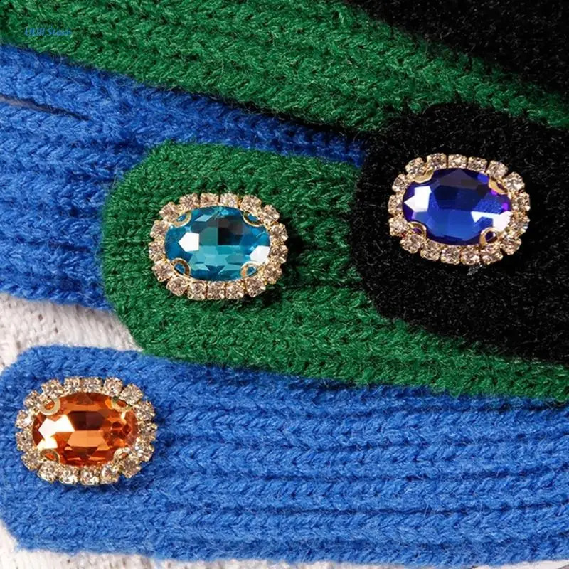 Neutral Gemstones Adult Gloves Youth Gloves Winter Warm Gloves Full Finger Warm Gloves Touch Screen Youth Gloves 241206