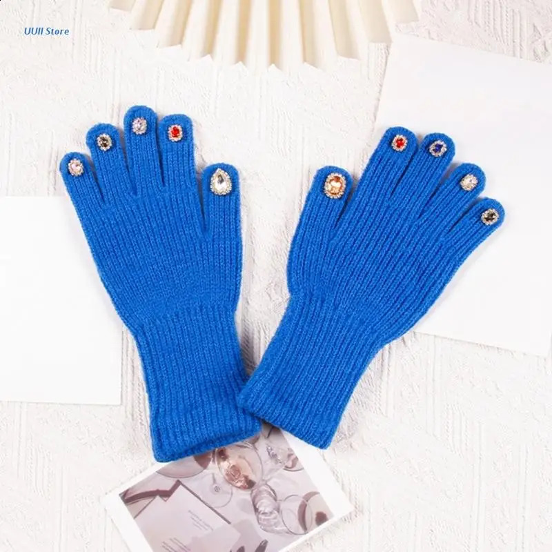 Neutral Gemstones Adult Gloves Youth Gloves Winter Warm Gloves Full Finger Warm Gloves Touch Screen Youth Gloves 241206