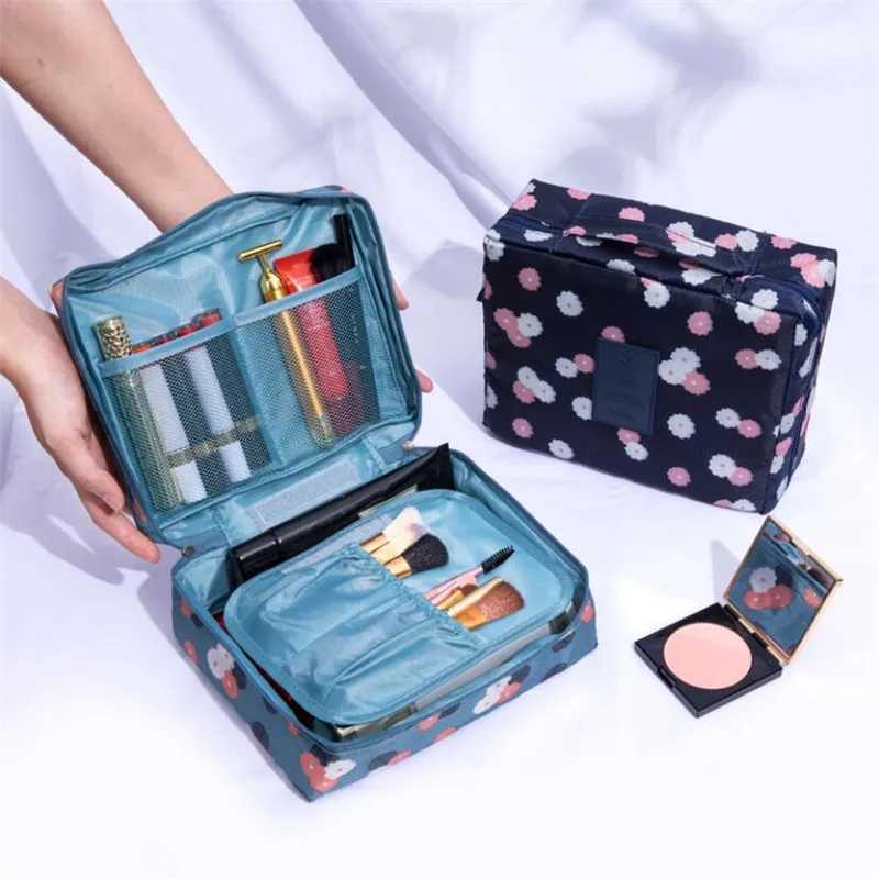 Cosmetic Bag Organizer Waterproof Portable Makeup Bag Mini Solid Color Flamingo Travel Toiletry Storage Bag Beauty W PouchXJ241206