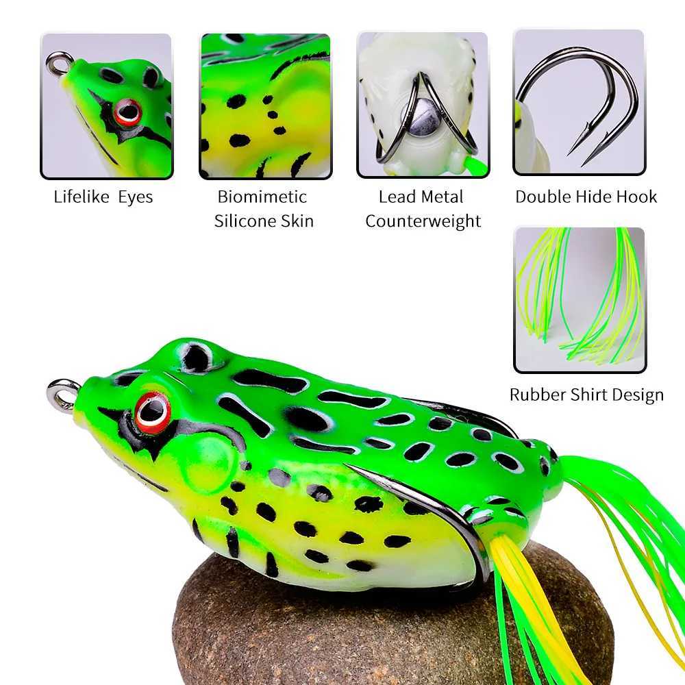 1Pcs 5G 9G 13G 17.5G Ray Frog Fishing Lure 3D Eyes Silicone Artificial Wobbr Soft Bait Topwater Bass Trout Fishing TackXJ241128