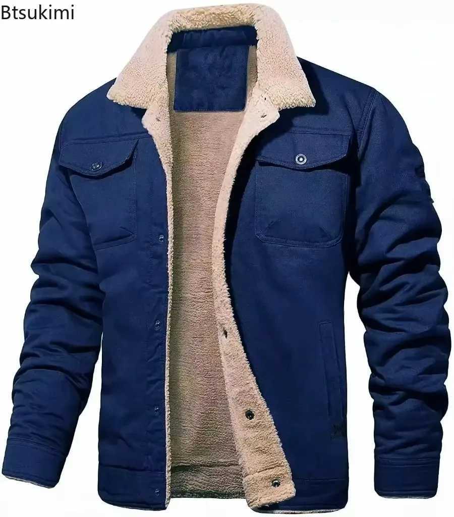 2024 Mens Thick Warm Plush Fleece Jacket Coats Autumn Winter Casual Thicker Jackets Outwear for Men Oversized Warm Clothes MaleXJ241206