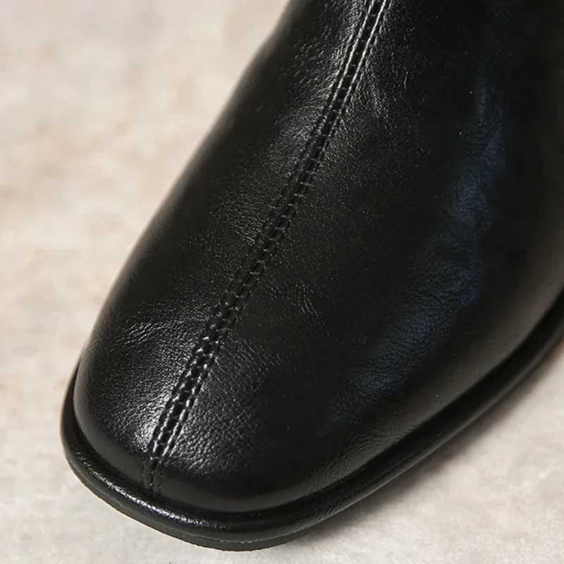 High Quality Luxury Wens boots high quality square Toe Wens Ankle boots Fi Med High H Wens shoes English knee high boots T241206