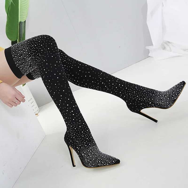High Quality Wan Shoes Trend Fi Design Wens Boots Rhine River Shiny High H Sexy Fashion Lg Tube Wens Boots Botas T241206