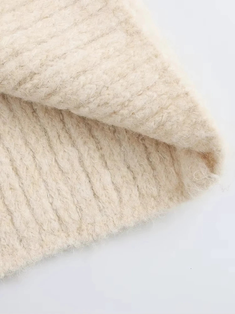 Fluffy Knitted Open Top Womens Large Lace Bow Single Chest Oneck Sweater 2024 Autumn Winter Fashion Loose 241206