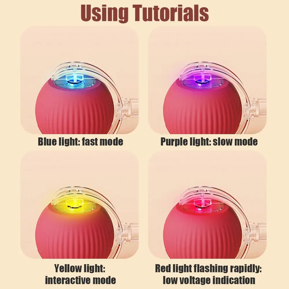 Intelligent Teasing Cat Ball Pets Play Boredom Toys Decompression Automatic Rolling Toy Ball Sound Wake-up Rechargeable Ball Toy WLL2482