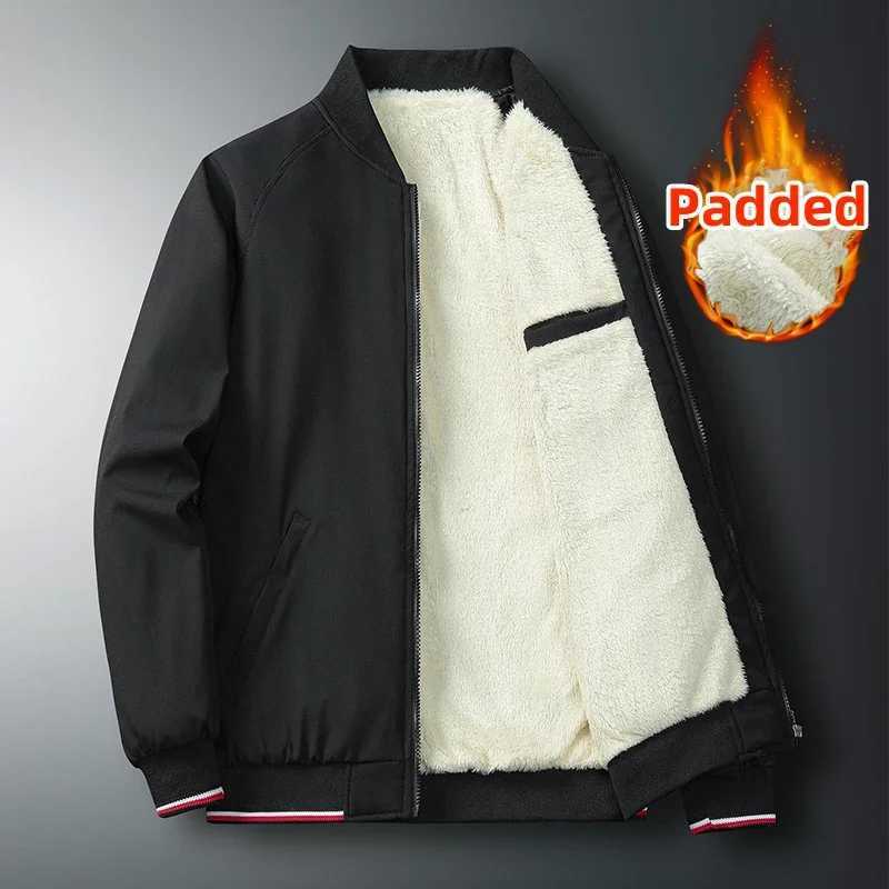 New Mens Plush Thickened Winter Jacket Mens Coat Warm Thick Zipper Coats Padded Overcoat for Men Luxury JacketsXJ241206