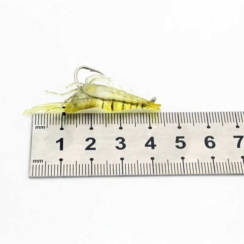 20PCS Isca Artificial Soft Shrimp Lure Worm For Fishing Bait 1.3g/4cm Hook Sharp Crankbait Lures Silicone Shone Prawn BaitXJ241128