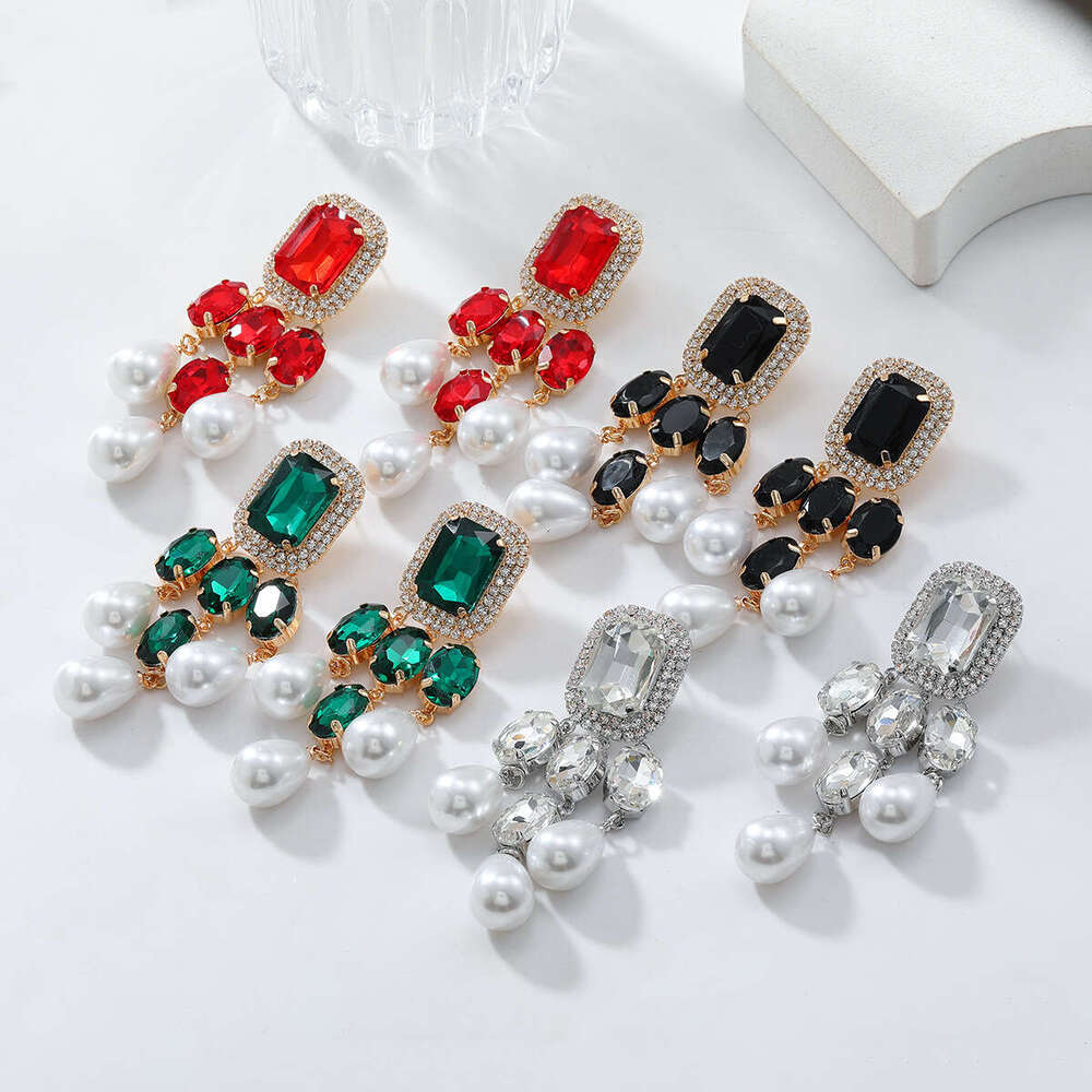 Advanced women's new inlaid pearl earrings, fashionable trendy and earrings