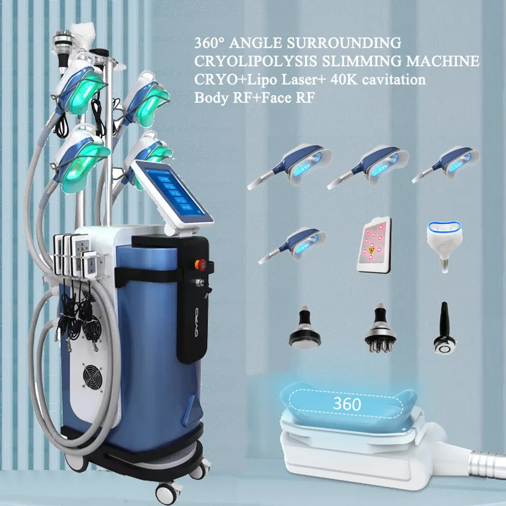 Cryolipolysis Fat Freezing Lipolaser Cavitation RF Body Slimming Machine Cellulite Removal 360 Freeze Beauty Equipment Vacuum Weight Loss System