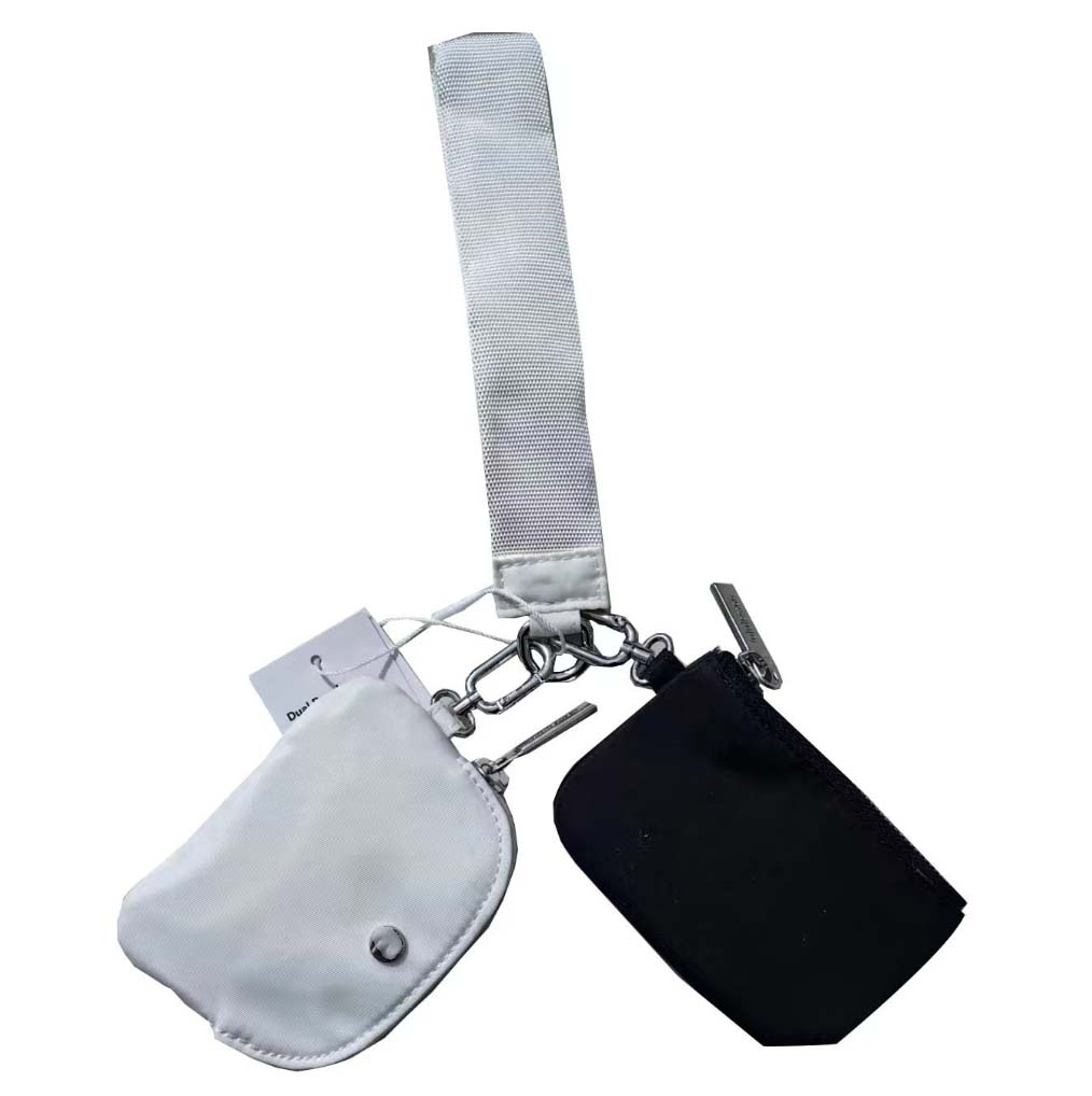 10 Colours Yoga Bag Dual Pouch Mini Zip Around Wristlet Portable Keychain Wallet Coin Purse Pocket Wholesale 1206