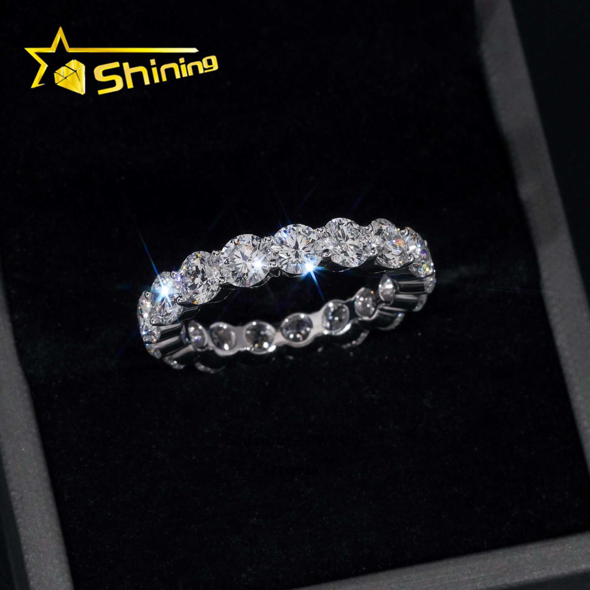 Custom fine jewelry lab grown diamond engagement ring 10k 14k 18k soild gold 5mm eternity ring for men women