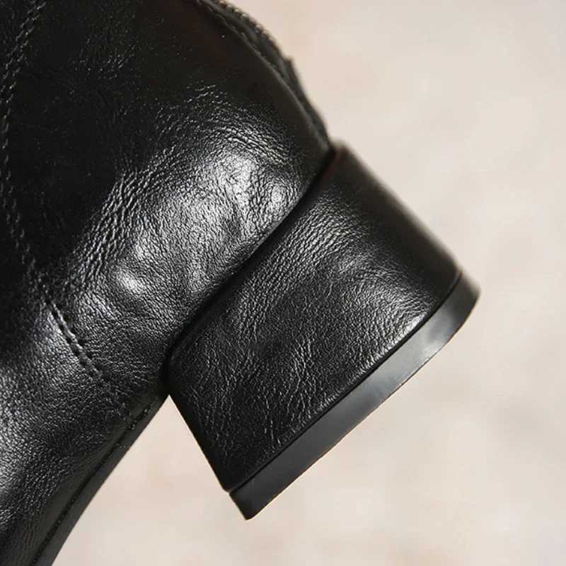 High Quality Luxury Wens boots high quality square Toe Wens Ankle boots Fi Med High H Wens shoes English knee high boots T241206