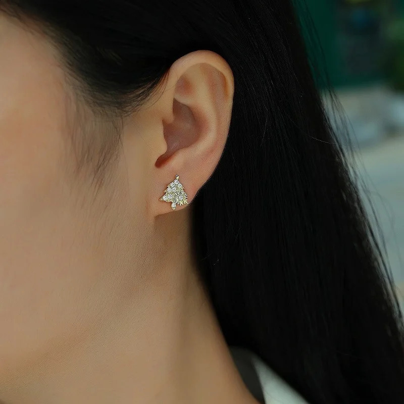 Halaile D Color S925 sterling silver Christmas tree earrings with GRA exquisite jewelry womens Dainty Sparkly gift 241205