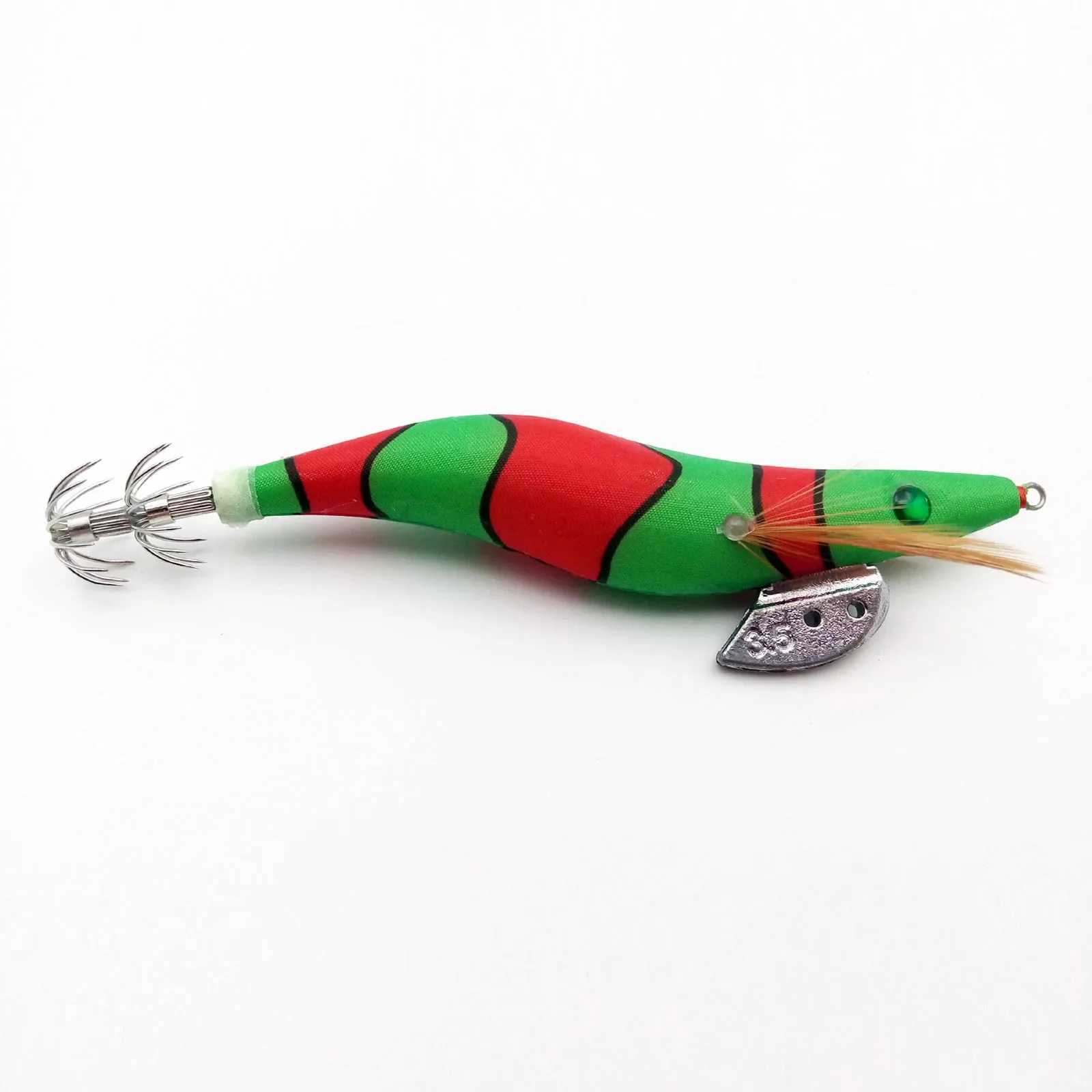 Luminous Wood Shrimp Fishing Lure Jig Sinker 3.5# Squid Hook Jigs Sea Octopus Cuttfish Shrimp Baits Lures Hard BaitXJ241128