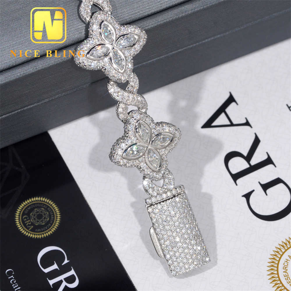Custom Made Iced Out Luxury Jewelry Rapper Men Jewelry Hip Hop VVS1 Moissanite Diamond Cuban Bracelet