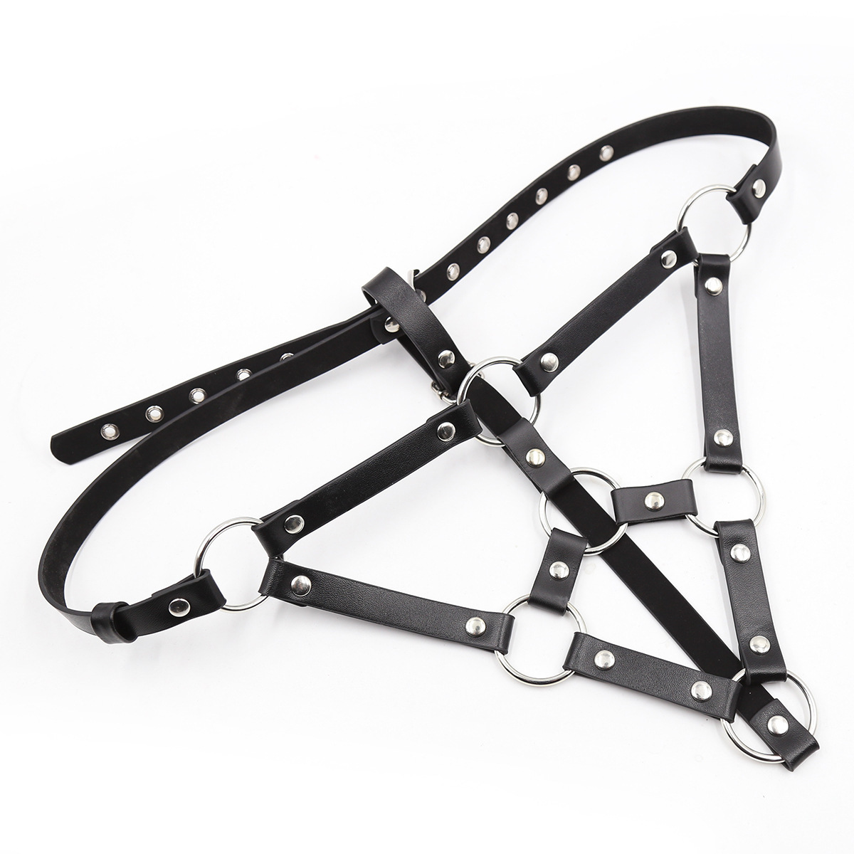 Hot selling adult sex toys, black leather chastity pants, women's bed clothes, flirtatious leather pants