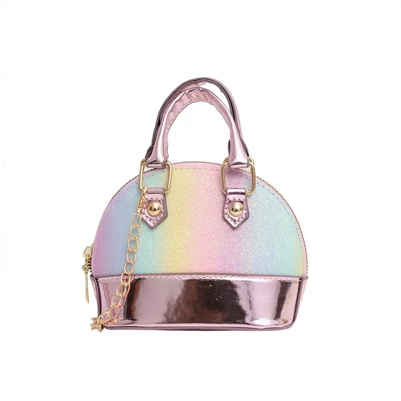 New Fashion Handbag PU Mini Shoulder Bag Durable Shiny Small Hand Bag Coin Wallet Little Girl Chain Crossbody Bag bag