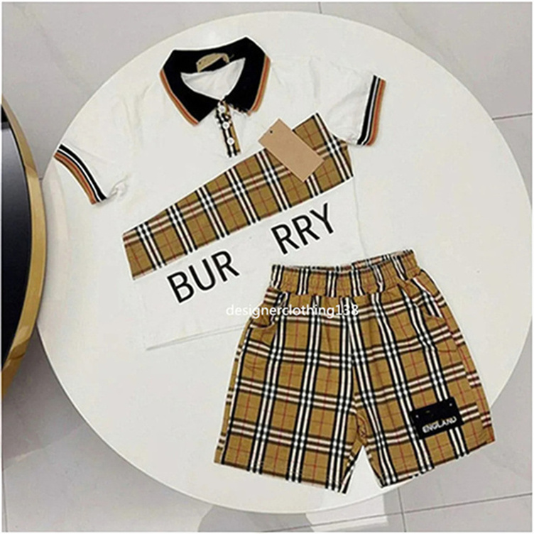 Summer sports set Boys and girls short-sleeved T-shirt two-piece designer brand children's wear 90cm-160cm D9