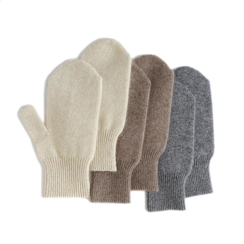 Cashmere Warm Gloves Soft Winter Thick Fingerless Korean Japanese Bear Gloves with Rope Leisure Outdoor Cycling Warm Gloves 241206