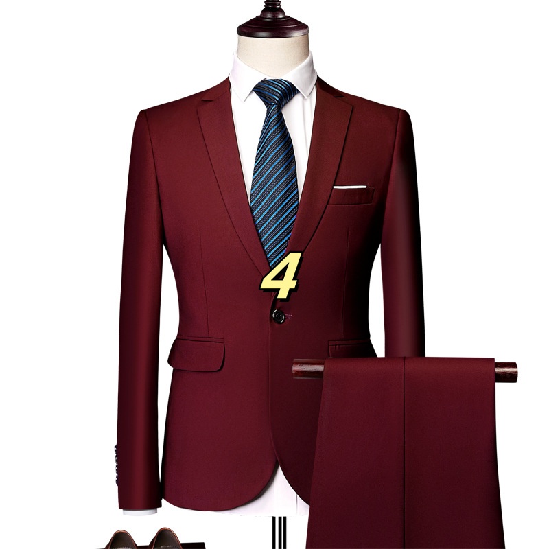 3129 New full suit men's handsome thin dress groom wedding