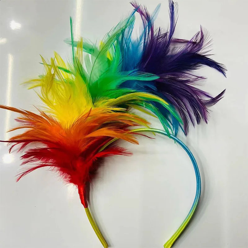Women Feather Headband Headpiece Perform Halloween Headwear Party Headdress Hair Hoop Ornament 241122