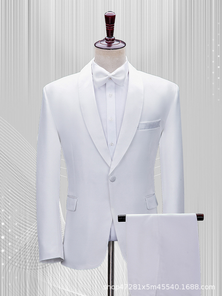 G1001Suit for young male singer piano performance costume green collar suit