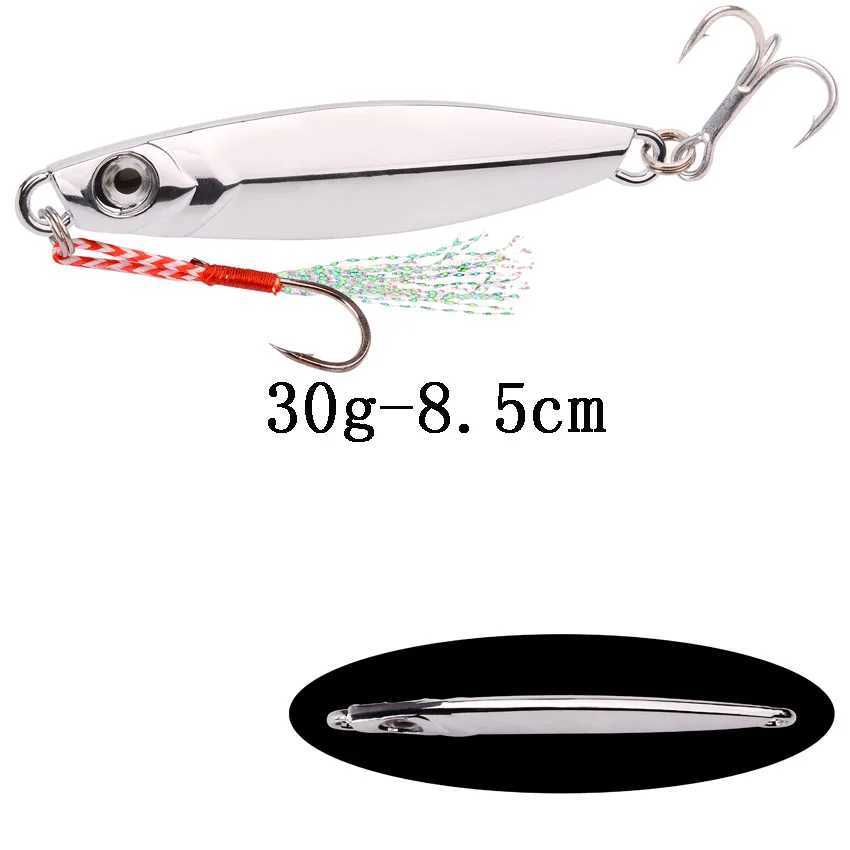 1Pcs Spoon Metal VIB 3D Eyes Jigs Fishing Lure 7g 10g 15g 20g 30g 40g Ectroplated Silver Fishing Lues Hard Bait Mackerel BassXJ241128