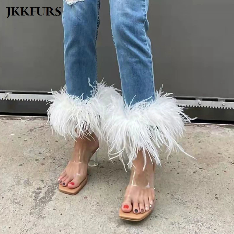 Womens wide and long feather fur cuffs 100% real feather detachable sleeves wristband heater S47 241206