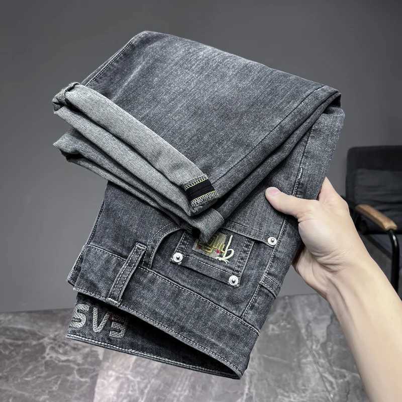 Summer Mens Ultra-thin Denim Shorts Chinese Embroidery Classic Fashion Straight Shorts Business Casual Short Jeans MaleXJ241206