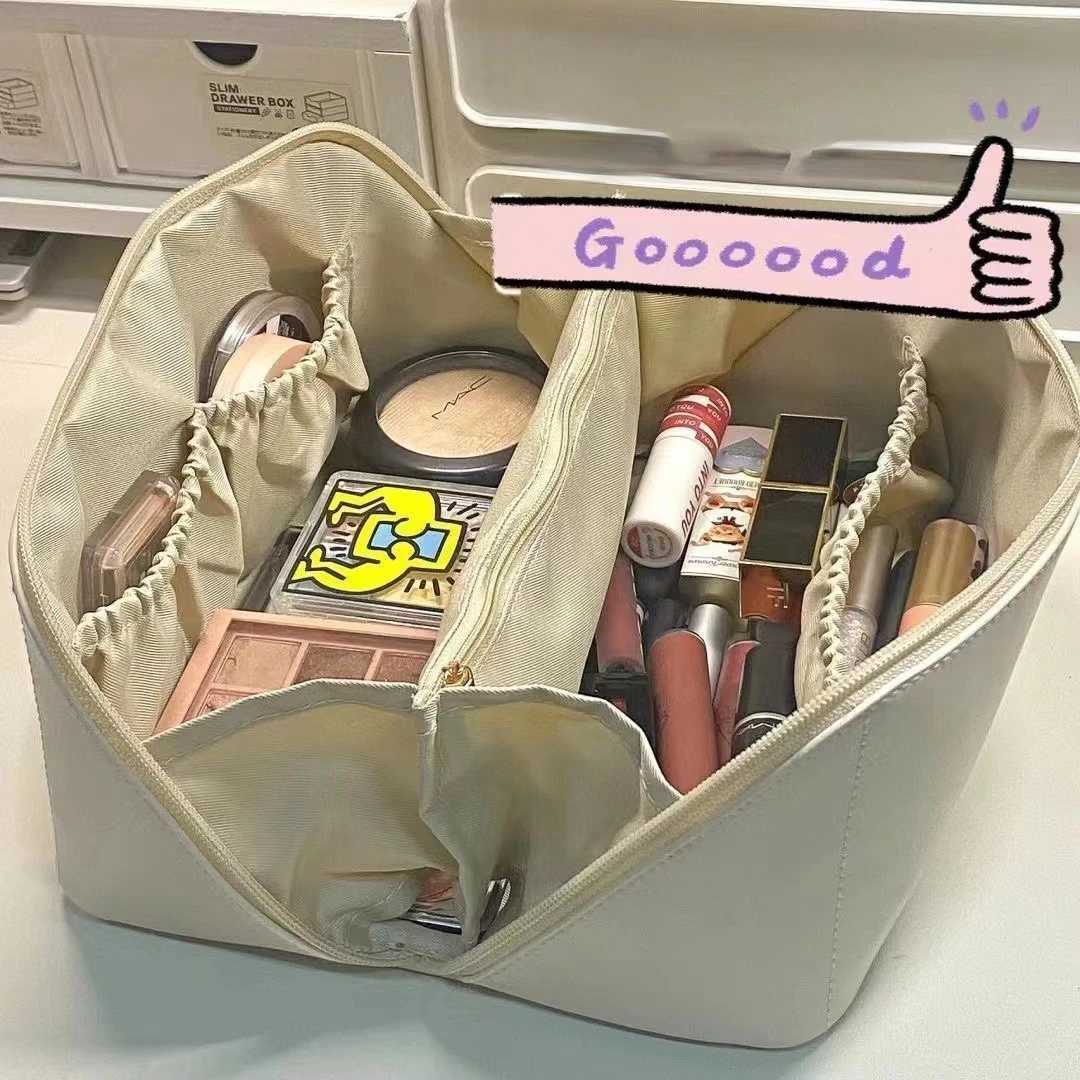PU Makeup Bag Large Capacity Portable Womens Handheld Wing and Makeup Multi functial Storage BagXJ241206
