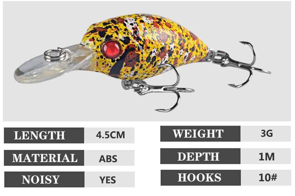 1PCS 4.5cm 3g Crankbait Fishing Lure Quality Minnow Lure 3D Eyes Plastic Hard Bait Pesca Artificial Jig Wobbrs Fishing BaitXJ241128