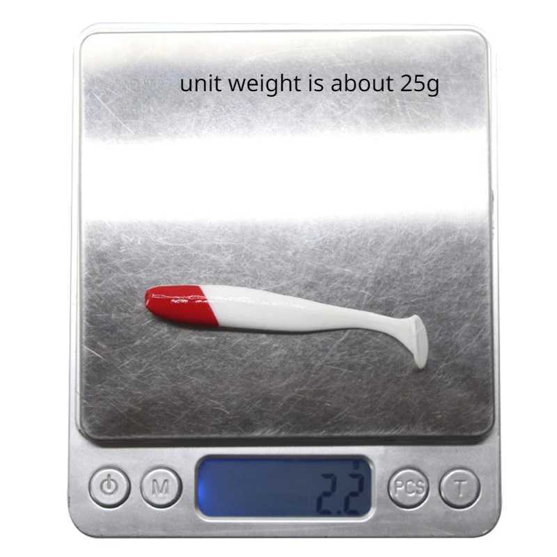 10 PCS 9/12cm T-tail Soft Bait Red White Luya Bai Fishing Lures Carp Fishing Fake Bait Bionic Bait Seawater Fishing BaitXJ241128