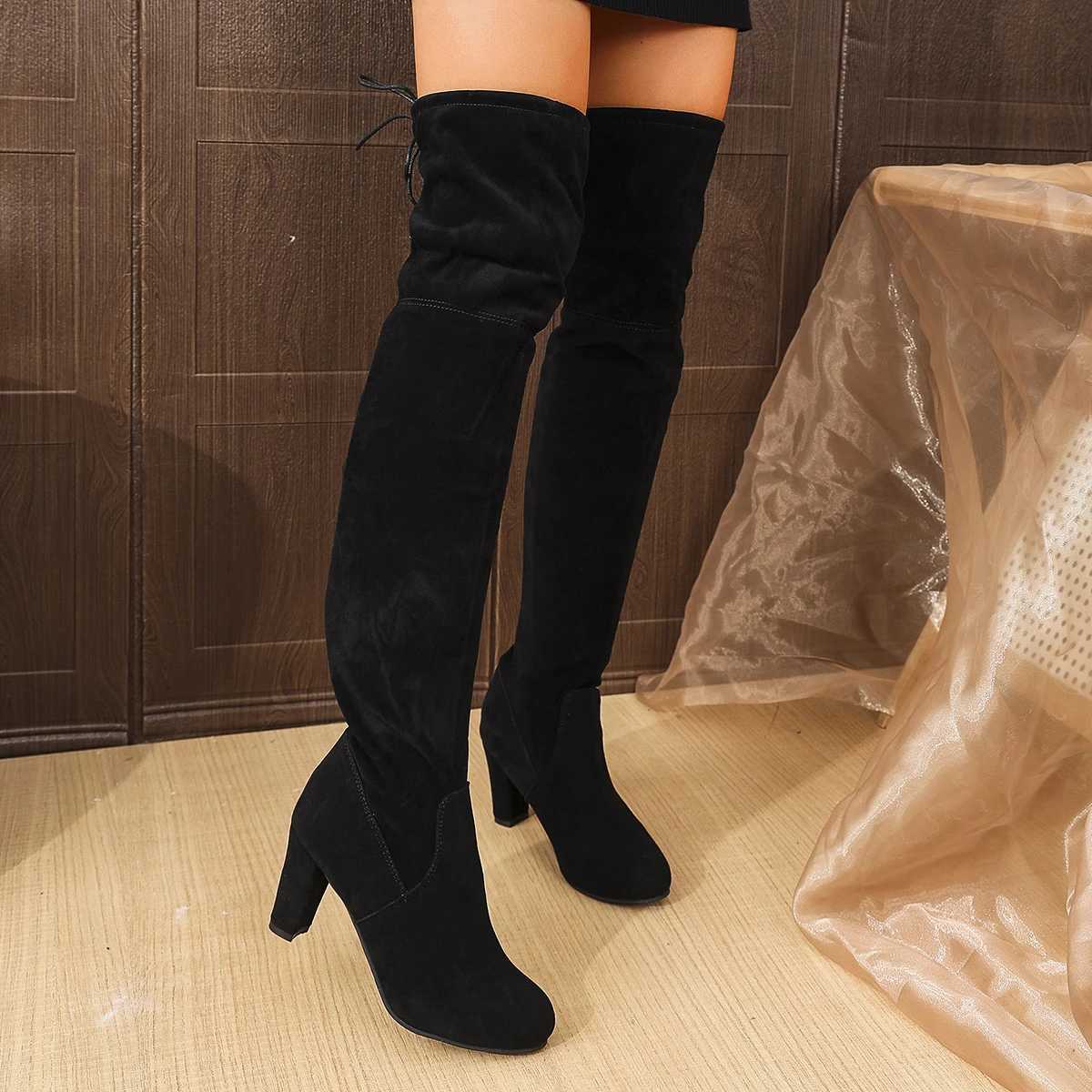 High Quality Wen Zapatos De Mujers winter sexy party knee high boots H boots Streh ck Fi H shoes T241206
