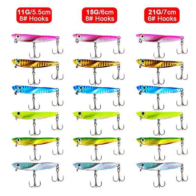New Metal Vib Bass Fishing Lure Weights 11-21g Hook Boat Metal Jig Articulos De Pesca Isca Artificial Bass Bait Deep Sea TackXJ241128