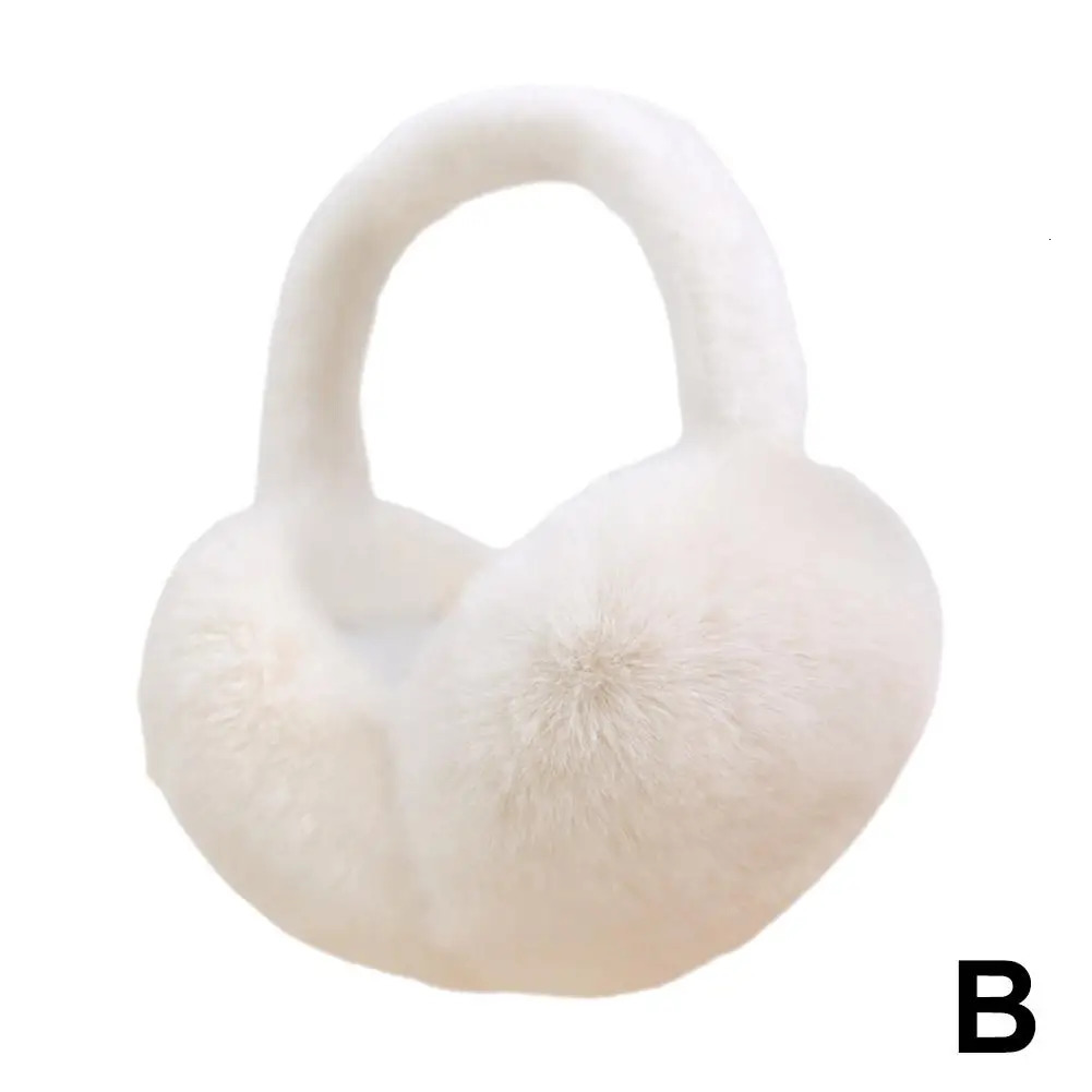 1 piece of solid color soft plush earmuffs warm winter earmuffs outdoor cold protection earmuffs fashionable folding L1Q8 241205