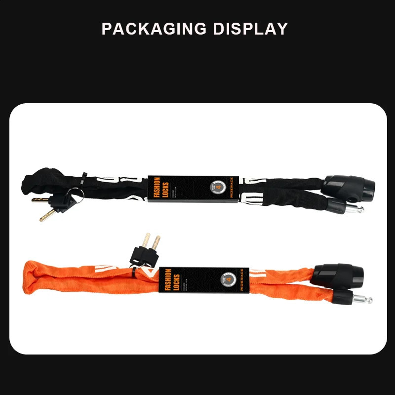 RIDERACE Bicycle Chain Lock Portable Antitheft High Security MTB Mountain Bike With 2 Keys For Scooter Electric EBike 241203