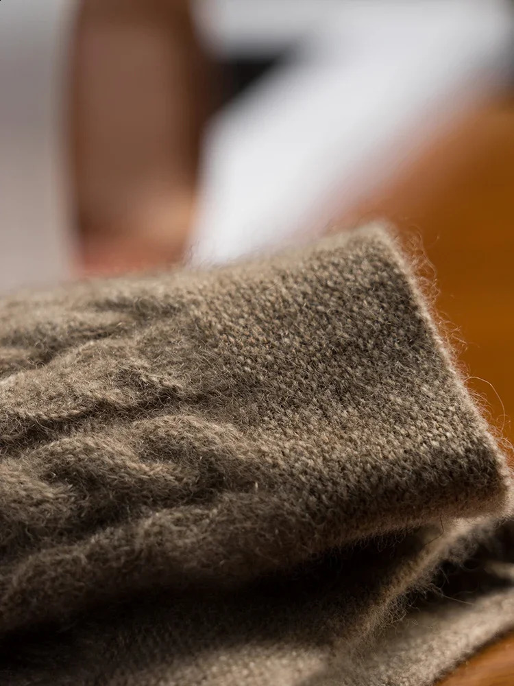 100% genuine cashmere autumn thick cable gloves no finger warmth wrist length thumb hole gloves classic womens elegant 241206