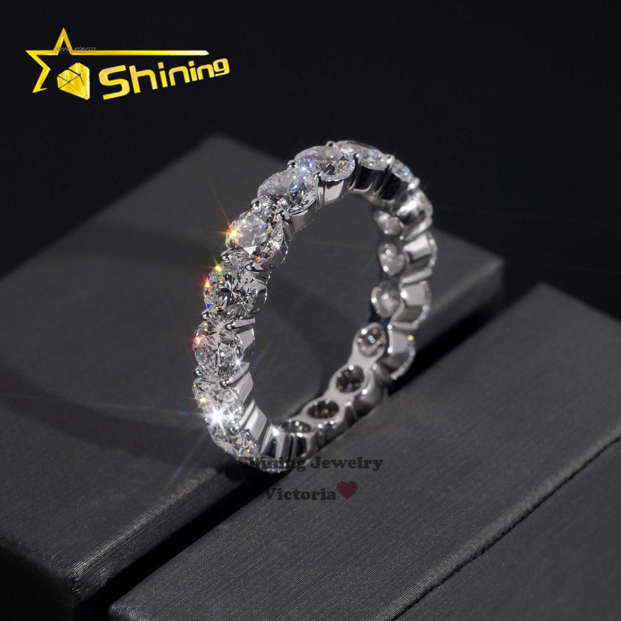 Custom fine jewelry lab grown diamond engagement ring 10k 14k 18k soild gold 5mm eternity ring for men women