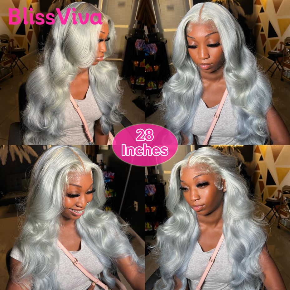 Body Wave Ash Grey Blonde 613 Lace Front 13X6 Remy Brazilian Sier Gray Colored Human Hair Wigs