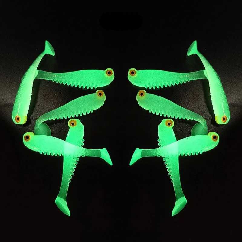 5/10pcs Soft Fishing Silicone Small Fish Luminous Shaking Bait 5.5cm Luminous Bait Artificial Bait Carp Bait Fishing AccoriesXJ241128