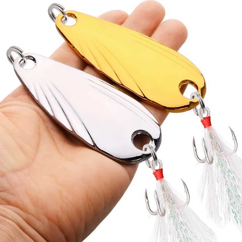 1pcs Metal 5g-40g Fishing Lures Wobbr Spinner Bait Spoon Artificial Bass Hard Sequin Pailtte Metal Steel Hook LuresXJ241128