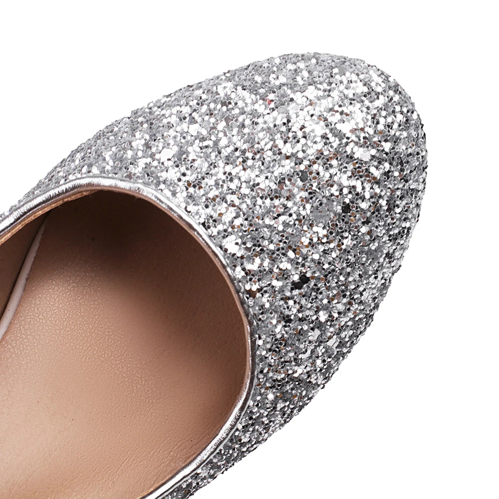 2024 Summer New Shiny Sequins High Heels Women Platform Sandals Party Dress Wedding Pumps Ladies Shoes Gold Sier Atos Mujer