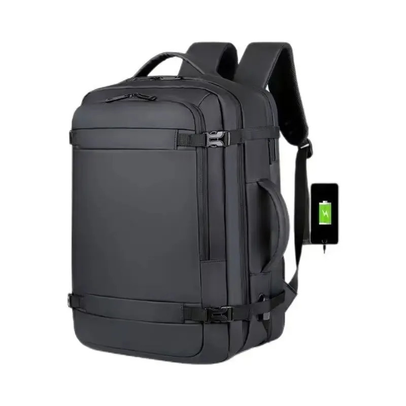 45 Large-Capacity Business Travel Shoulder Bag Expandable Multifunctional USB Charging Mens Waterproof Backpacks 241206