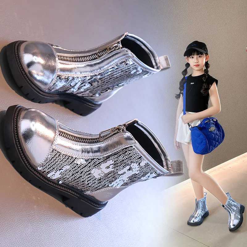 Girls Boots Princess Boots Fashionable Baby Sequined Short Boots Winter Shoe for Girl Kids Shoe for Boy Ankle Boot Zapatos NiaXJ241206