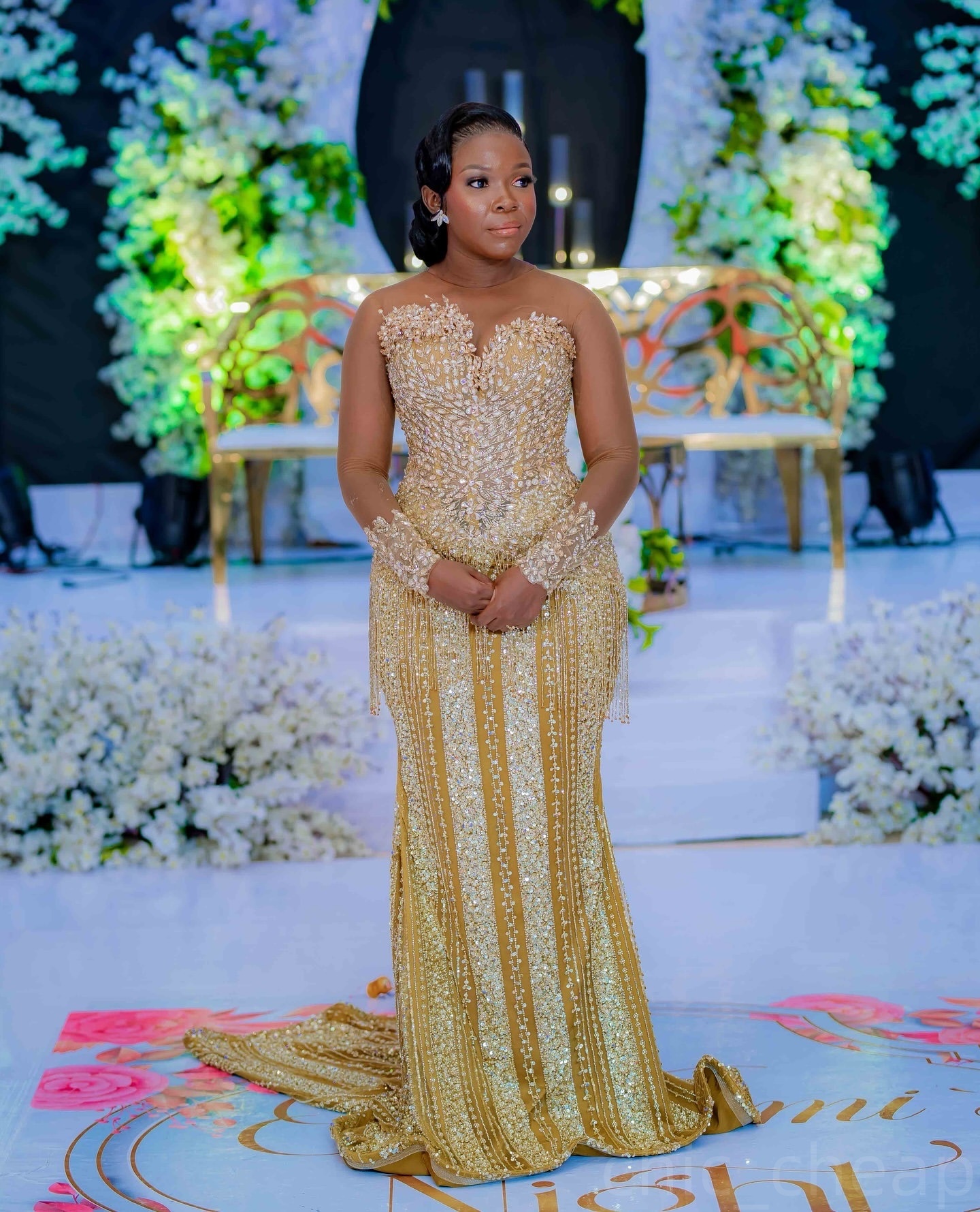 Gold Illusion Mermaid Prom Dresses 2025 Lace Rhinestones Tassels Evening Formal Party Second Birthday Engagement Gowns Plus Size Dress For Special Occ