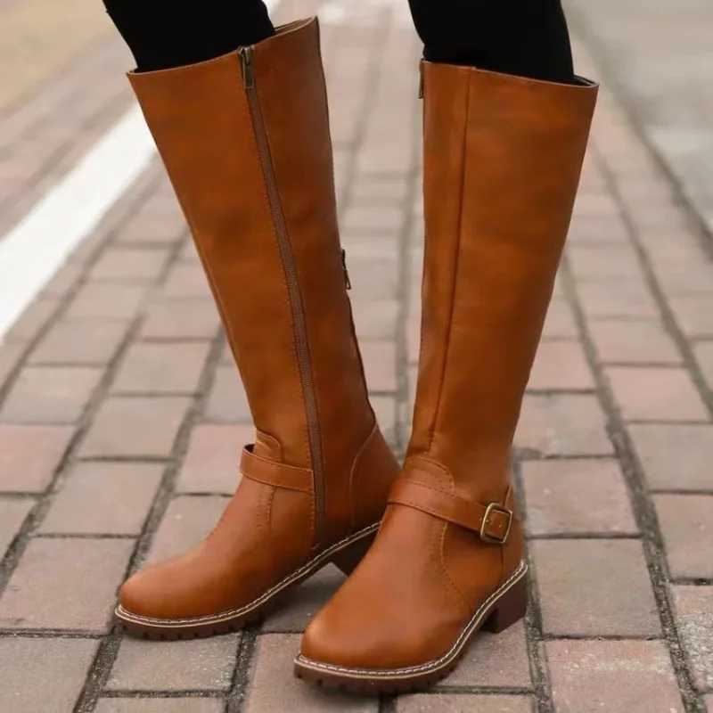 High Quality Winter New Boots Fi Cfort Waterproof Classic Solid Color Lg Boots Warm Over Knee Boots Botas De Mujer T241206