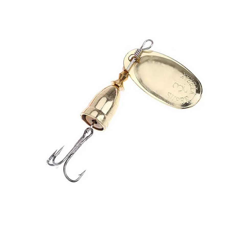 1pcs Rotating Spinner Metal Lure 4g 6g 8g 10g 16g 19g Brass Hard Artificial Spoon Bait Treb Hook Fishing Tack For PikeXJ241128