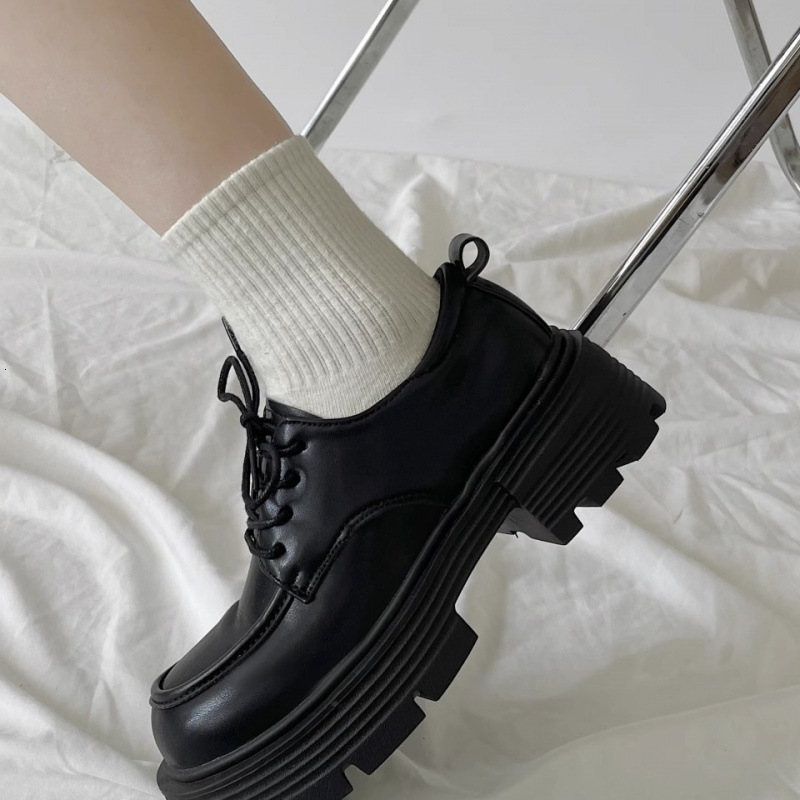 Chic Japanese Influenced Women's Retro Lace Up Booties in Black - Versatile Fashion Shoe for A/W 2024 Collection